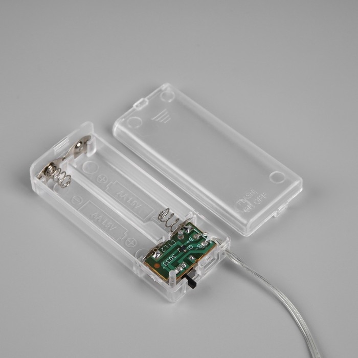 Гирлянда «Нить» 2 м роса с насадками «Снежная ёлочка», IP20, серебристая нить, 20 LED, 2 режима, батарейки ААх2 (нет в комплекте), свечение тёплое белое Гирлянда «Нить» 2 м роса с насадками «Снежная ёлочка», IP20, серебристая нить, 20 LED, 2 режима, батарейки ААх2 (нет в комплекте), свечение тёплое белое