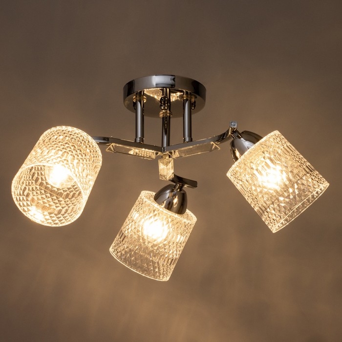 Люстра потолочная Люстра потолочная "Амис" E27 3х40Вт хром 47х47х22см