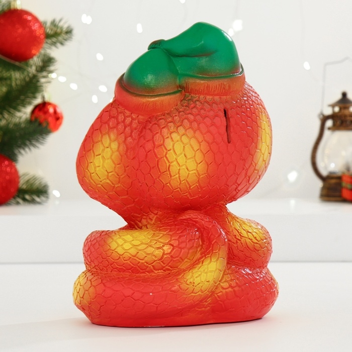 Новый год. Символ 2025. Копилка Новый год. Символ 2025. Копилка "Змеи с сердцем" красная, 24см