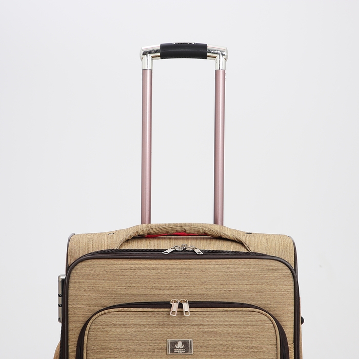 Чемодан средний 52 л (M), отдел на молнии, с расширением, кодовый замок, цвет бежевый Чемодан средний 52 л (M), отдел на молнии, с расширением, кодовый замок, цвет бежевый