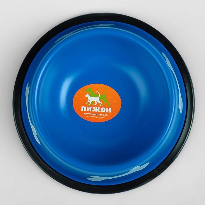 Миска с косточками, железная с нескользящим основанием, 150 мл, синяя