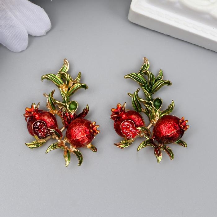 Декор для творчества металл Декор для творчества металл "Гранаты на ветке" 3,2х2,3 см