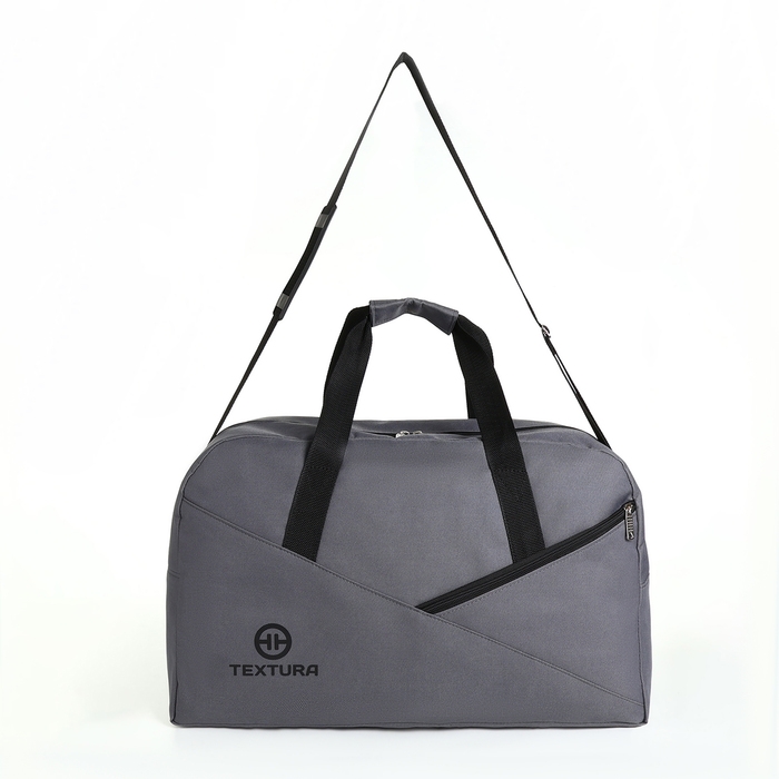 Сумка дорожная на молнии TEXTURA, большой размер, цвет серый Сумка дорожная на молнии TEXTURA, большой размер, цвет серый