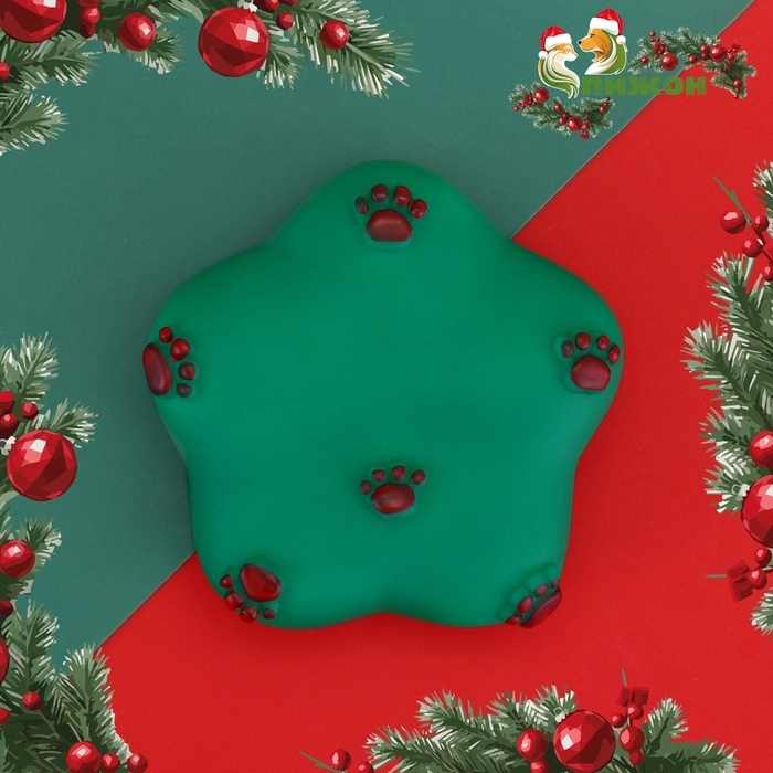 Новый год. Игрушка пищащая Новый год. Игрушка пищащая "Новогодняя звезда" для собак, 8 х 3 см