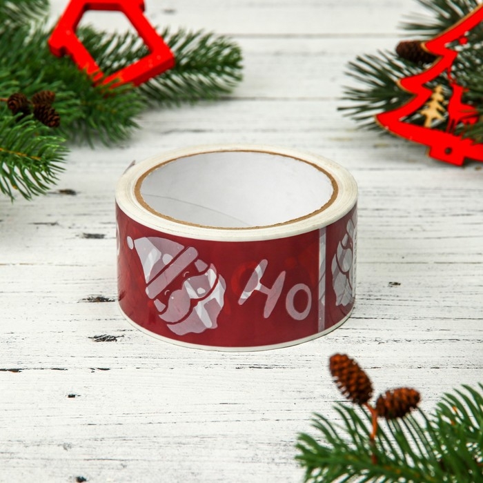 Новый год. Скотч с логотипом  Новый год. Скотч с логотипом "СантаКлаусНО 1" 48*45м 45мкм