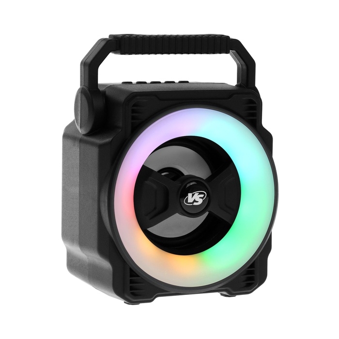 Портативная колонка VS08 LED, 5Вт, 1200мАч, FM, MP3, USB, microSD, TWS черная Портативная колонка VS08 LED, 5Вт, 1200мАч, FM, MP3, USB, microSD, TWS черная