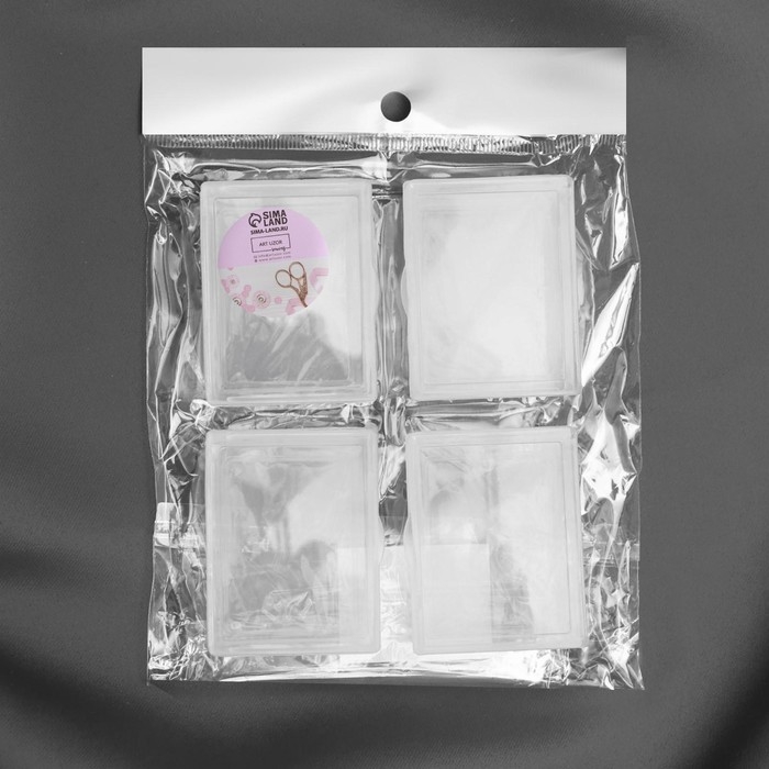 Контейнеры для хранения мелочей, 5,4 × 4,3 × 2,3 см, 4 шт, цвет прозрачный