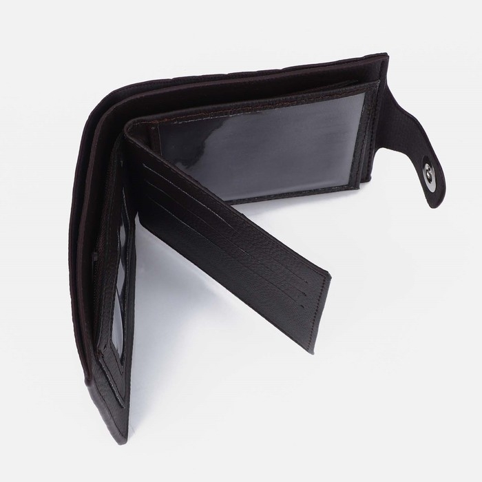 Портмоне мужское на магните, отдел для купюр, для монет, для карт, цвет тёмно-коричневый Портмоне мужское на магните, отдел для купюр, для монет, для карт, цвет тёмно-коричневый