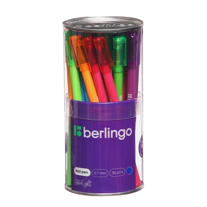 Ручка шариковая 0,7 мм, Berlingo Starlight, стержень синий, узел-игла, микс Ручка шариковая 0,7 мм, Berlingo Starlight, стержень синий, узел-игла, микс