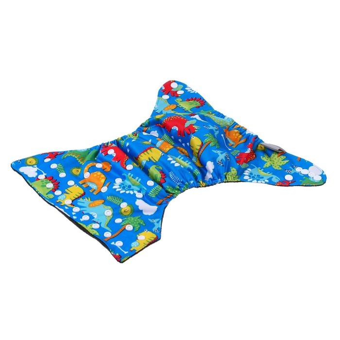 Многоразовый подгузник «Африка», 3-15 кг, угольно-бамбуковая ткань, цвет синий, Крошка Я