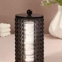 Органайзер для ватных дисков &laquo;Black Secret&raquo;, с крышкой, 18&times;10&times;7.5 см, чёрный