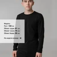 Футболка с длинным рукавом Lehta, черная, размер 3XL