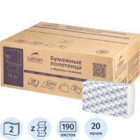 Полотенца бумажные д/дисп. Luscan Professional Zсл2слбелцел190л20пач/уп_СПБ