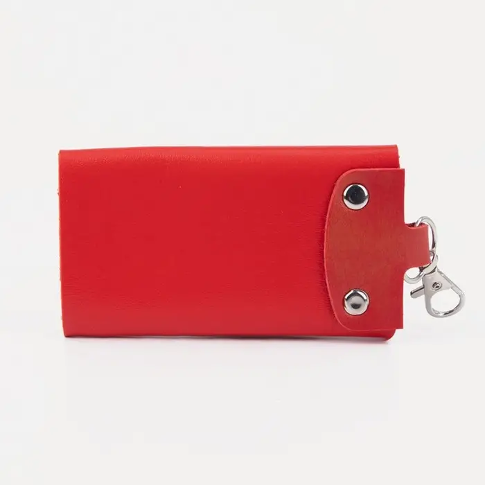 Ключница на кнопке, длина 10.5 см, 7 карабинов, цвет красный Ключница на кнопке, длина 10.5 см, 7 карабинов, цвет красный