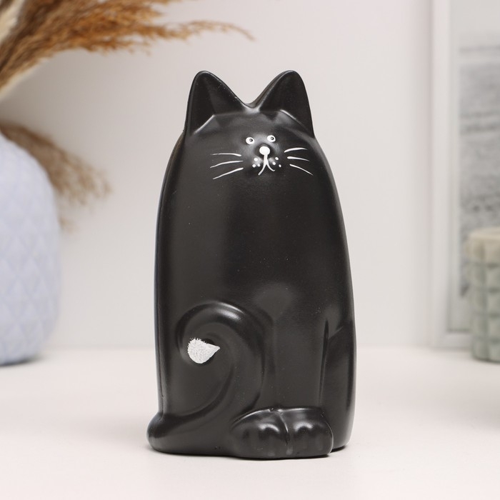 Копилка Копилка "Кот мурзик" черный, 15 см