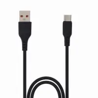 Кабель D-01T, Type-C - USB, 1 м, 2.4 A, зарядка + передача данных, чёрный