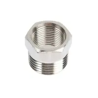 Футорка ZEIN, 3/8" х 1/2", внутренняя/наружная резьба, нержавеющая сталь, фасовка 100 шт.