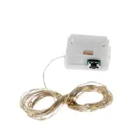 Гирлянда «Нить» 3 м, роса. IP20, серебристая нить. 30 LED, от батареек AG13×3, 3 режима, свечение тёплое белое