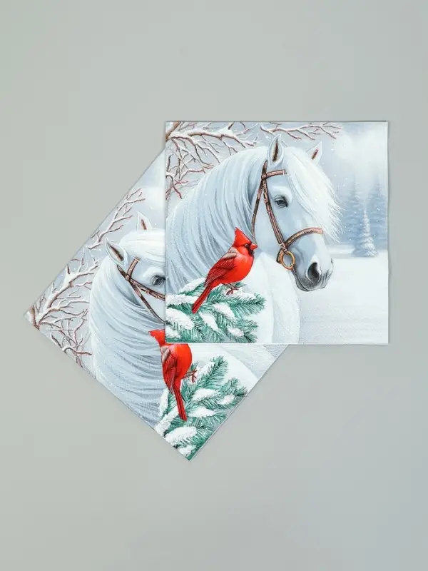 Салфетки бумажные трёхслойные «Волшебная лошадь», 33х33, 20шт