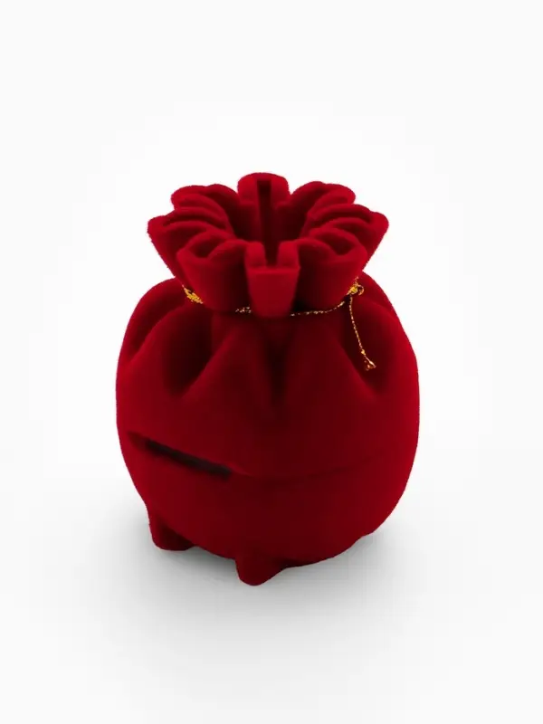 Футляр под серьги, кольцо &laquo;Мешочек подарочный&raquo;, бархатный, 5.5&times;4.6 см, красный
