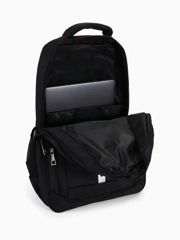 Рюкзак молодёжный на молниях, 2 отдела на молнии, 4 кармана, 37&times;17&times;54 см, чёрный