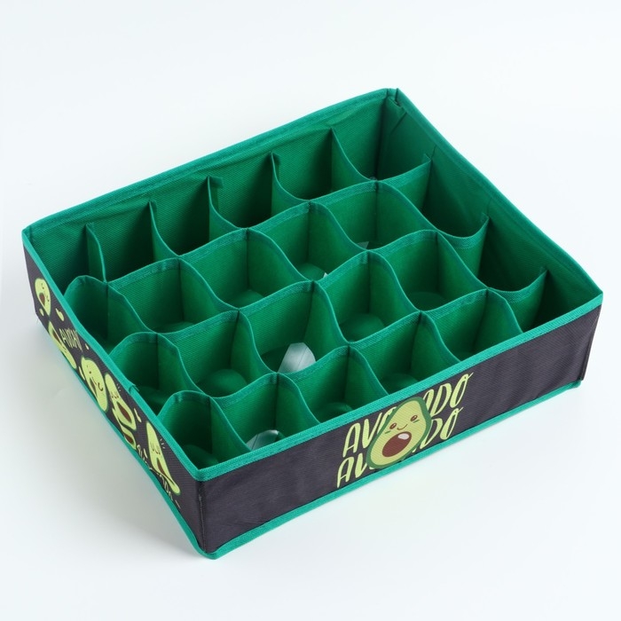 Органайзер для хранения белья, кофр 24 ячейки «Avocado», 35 х 30 х 10 см. Органайзер для хранения белья, кофр 24 ячейки «Avocado», 35 х 30 х 10 см.