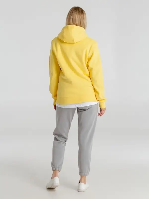 Толстовка с капюшоном унисекс King, желтая, размер S