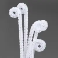 Синельная проволока, набор 50 шт., белая с люрексом, 30 см