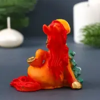 Свеча фигурная "Лошадка с ёлочкой" 8х5,5х8,5 см, цв. золотой