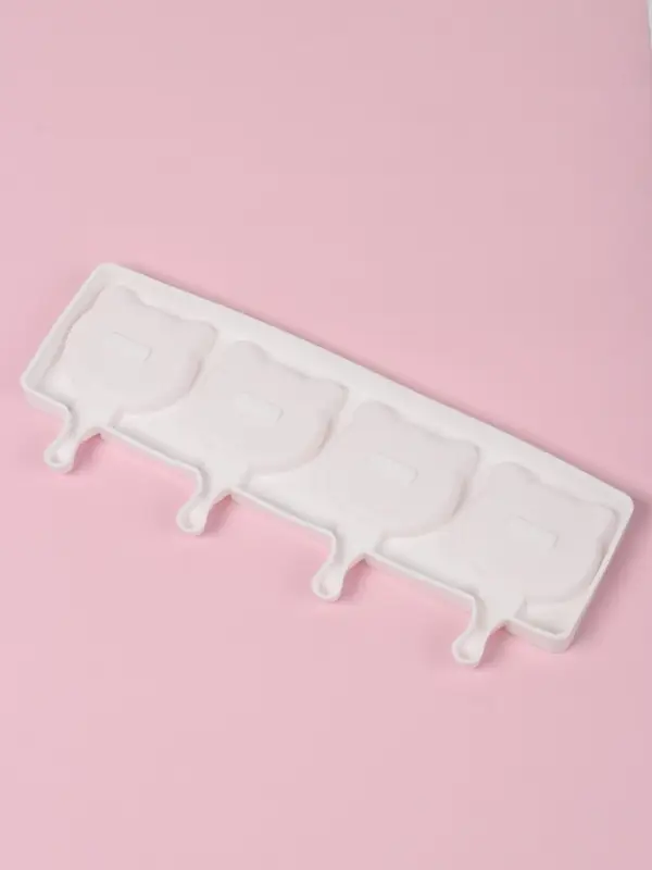 Форма для мороженого &laquo;Коты&raquo;, силикон, 38&times;14.5&times;2.5 см, 4 ячейки, МИКС