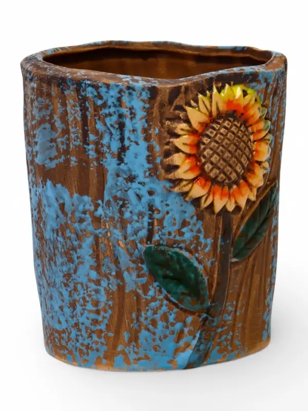 Декоративный горшок для цветов &laquo;Подсолнух&raquo;, 9&times;9&times;10 см, керамический, Greengo