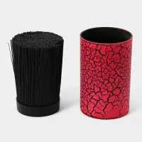 Подставка для ножей с наполнителем Доляна «Кракле», 14×9 см, soft-touch, цвет красный