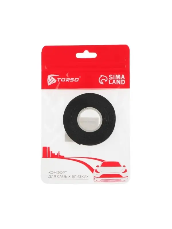 Клейкая лента TORSO, двусторонняя, вспененная, 6 мм &times; 2 м