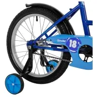 Велосипед детский Novatrack STRIKE, диаметр колёс 18", со съёмными колёсами, синий