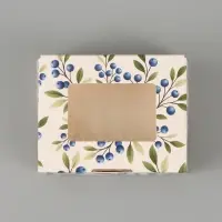 Коробка подарочная с окном &laquo;Ягоды&raquo;, 10&times;8&times;3.5 см, самосборная