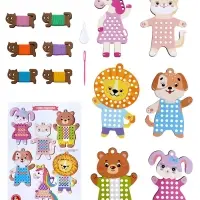 Набор для творчества. Вышивка по деревянным трафаретам "Весёлые друзья"