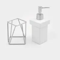 Дозатор для мыла SAVANNA &laquo;Геометрика&raquo;, 250 мл, на подставке, белый