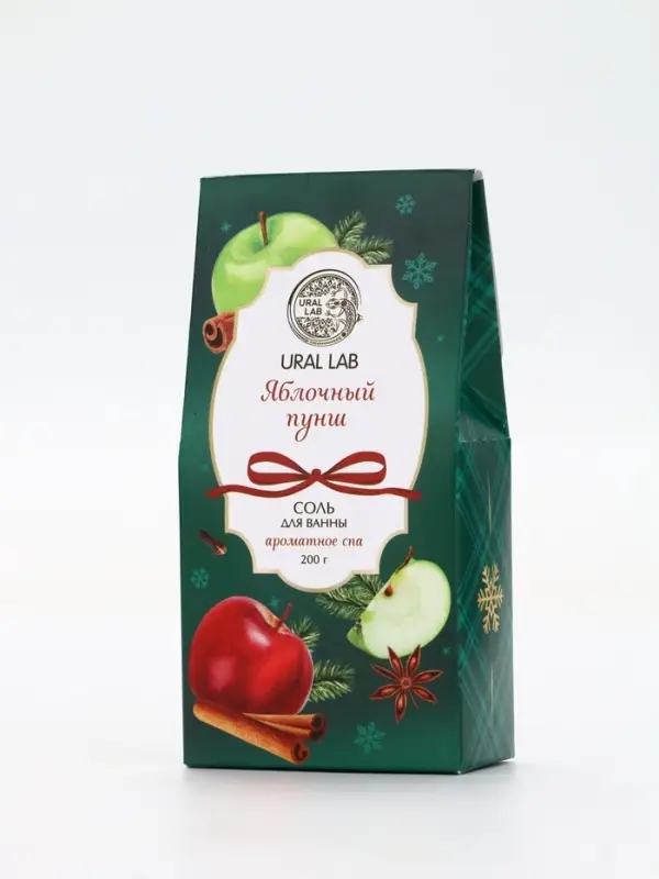 Соль для ванны, аромат яблочный пунш, 200 г, URAL LAB Соль для ванны, аромат яблочный пунш, 200 г, URAL LAB
