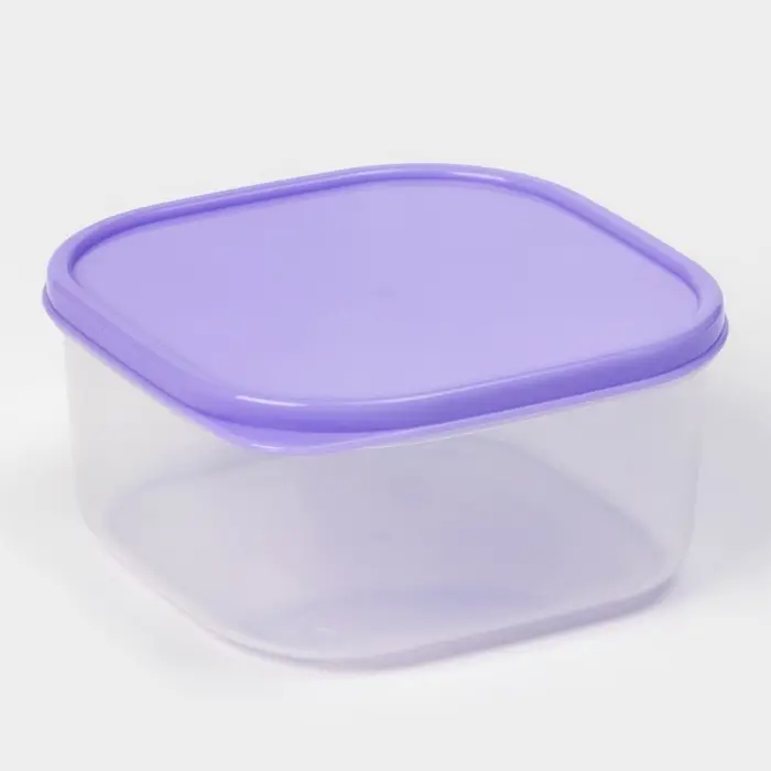 Контейнер квадратный Доляна, пищевой, 700 мл, цвет цвет сиреневый Контейнер квадратный Доляна, пищевой, 700 мл, цвет цвет сиреневый