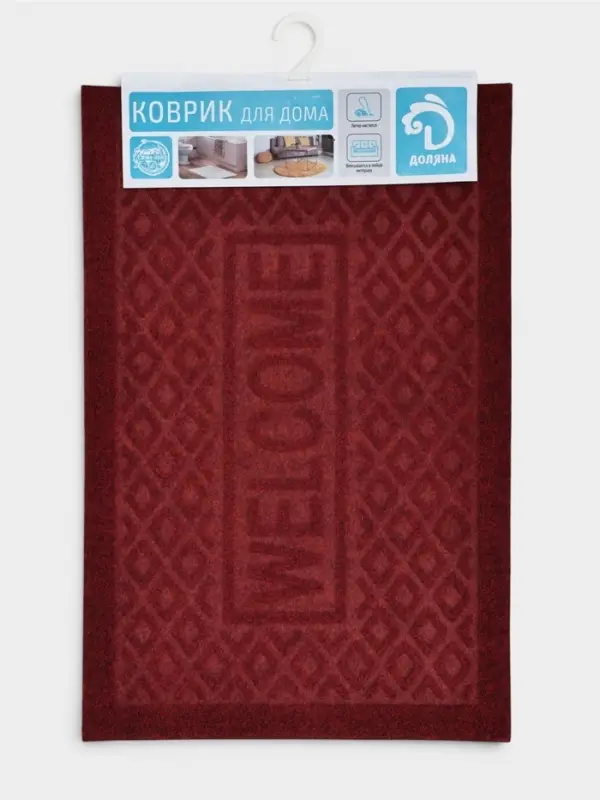 Коврик придверный Доляна Welcome, ромбы, влаговпитывающий, без окантовки, 38&times;58 см, цвет МИКС
