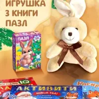 Подарочный набор на новый год &laquo;Посылка от Деда Мороза&raquo;, книги, игрушка и пазл МИКС