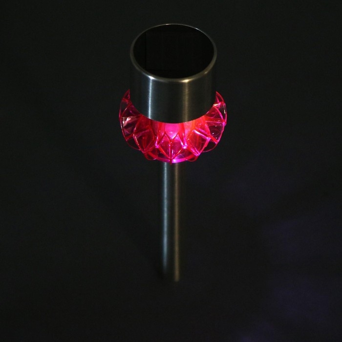 Садовый светильник на солнечной батарее «Грани красные», 5.5 × 29 × 5.5 см, 1 LED, свечение белое Садовый светильник на солнечной батарее «Грани красные», 5.5 × 29 × 5.5 см, 1 LED, свечение белое