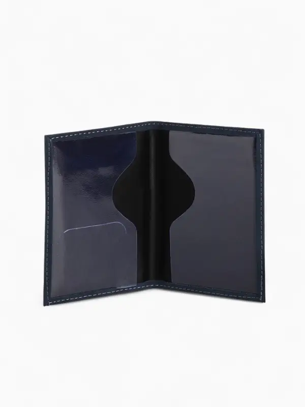 Обложка для паспорта, искусственная кожа, герб 3D, тёмно-синяя