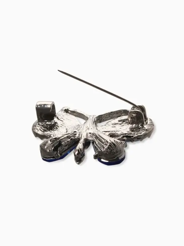 Брошь &laquo;Бабочка&raquo;, летняя, синий в серебре