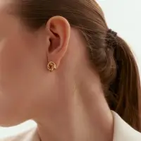 Серьги металл &laquo;Узел&raquo; цветок, цвет золотой