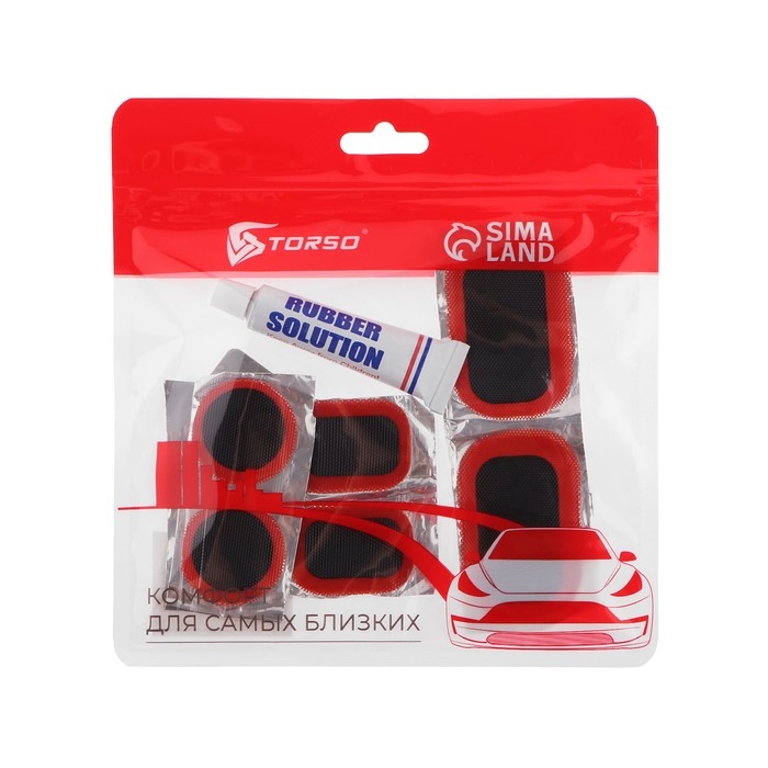 Резиновые заплатки для ремонта шин, TORSO, набор 8 шт Резиновые заплатки для ремонта шин, TORSO, набор 8 шт