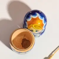 Матрешка дерево &laquo;Настёна&raquo;, синее платье, белые цветы, 18 см, 5 кукольная, ручная роспись