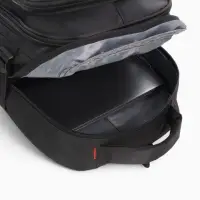 Рюкзак школьный на молнии, с карманами, однотонный, 31&times;14&times;46 см, чёрный