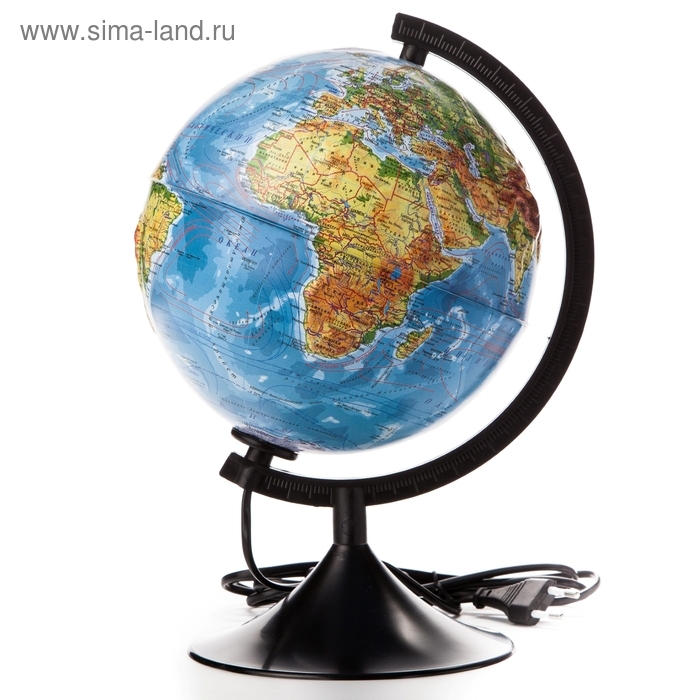 Глoбус физический рельефный «Классик», диаметр 210 мм, с подсветкой Глoбус физический рельефный «Классик», диаметр 210 мм, с подсветкой