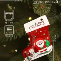 Пакет подарочный новогодний, с zip - lock застежкой, 10&times;15.5 см